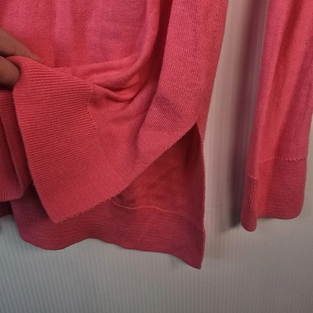Vineyard Vines Sweater Womens Long Sleeve Scoop Neck Cotton Hot Pink Size L
